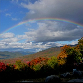 Encouraging you to wait for a rainbow on near a river.