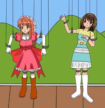 Encouraging you to consider the puppet master on near a river.