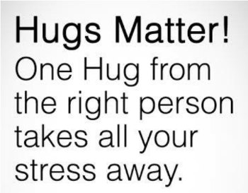Encouraging you to hug for your health on near a river.