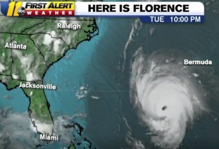 Encouraging you to avoid hurricane florence on near a river.